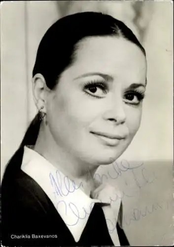 Ak Schauspielerin Chariklia Baxevanos, Portrait, Autogramm
