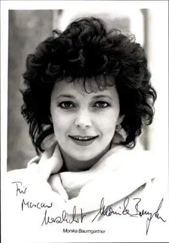 Ak Schauspielerin Monika Baumgartner, Portrait, Autogramm