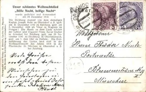 Ak Oberndorf bei Salzburg Österreich, Lehrer Franz Xaver Gruber, Schulhaus, Stille Nacht