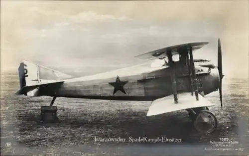 Ak Französischer Spad Kampfeinsitzer, Französisches Kampfflugzeug, Sanke 1025