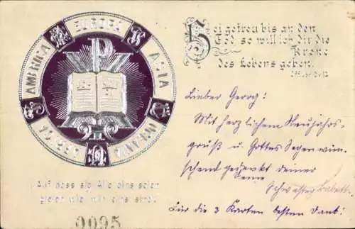 Präge Litho Sei getreu bin an den Tod, so will ich dir dir Krone des Lebens geben