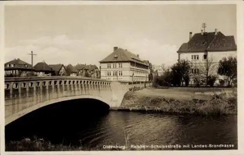 Ak Oldenburg im Großherzogtum Oldenburg, Ratsherr-Schulzestraße mit Landes-Brandkasse