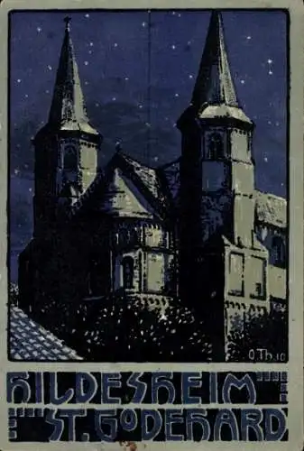 Künstler Ak Hildesheim in Niedersachsen, St. Godehard Kirche