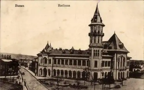 Ak Buzău Busäu Rumänien, Rathaus