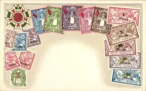 Briefmarken Wappen Ak Zanzibar, Sansibar, Tansania