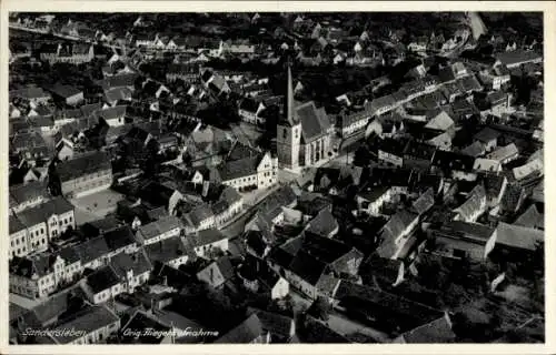 Ak Sandersleben Arnstein in Sachsen Anhalt, Fliegeraufnahme