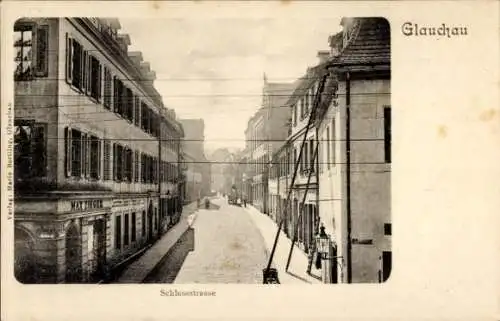 Ak Glauchau an der Zwickauer Mulde in Sachsen, Schlossstraße, Geschäft Max Zieger