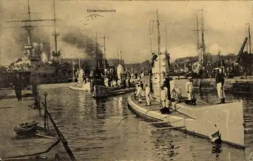 Ak Deutsche U Boote, Unterseeboote, Kaiserliche Marine