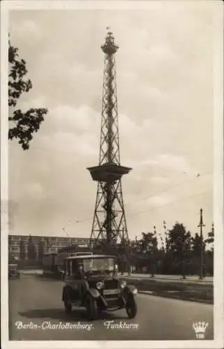 Ak Berlin Charlottenburg Westend, Funkturm, Berliner Verkehr