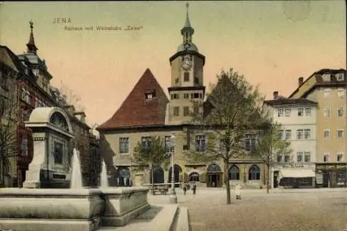 Ak Jena in Thüringen, Rathaus mit Weinstube Zeiss