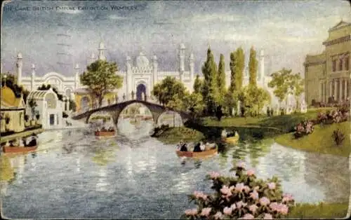 Künstler Ak Wembley London England, British Empire Exhibition, Lake