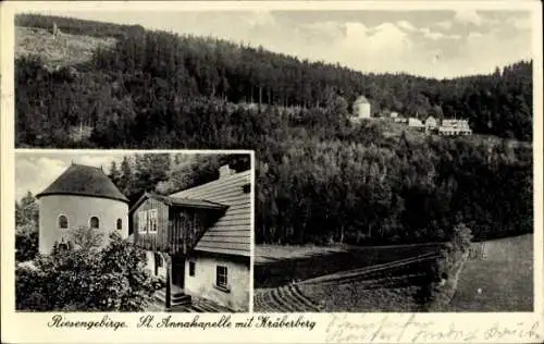 Ak Miłków Arnsdorf Podgórzyn Riesengebirge Schlesien, St. Annakapelle mit Kräberberg