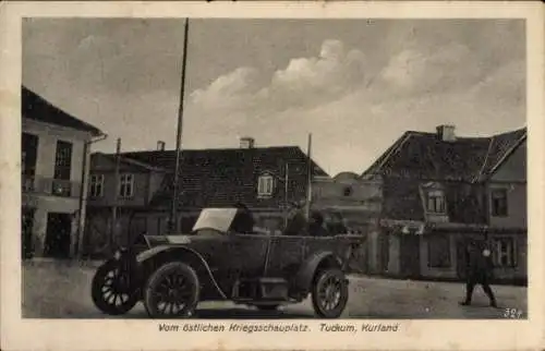 Ak Tukums Tuckum Lettland, Auto, Straßenpartie, Östlicher Kriegsschauplatz