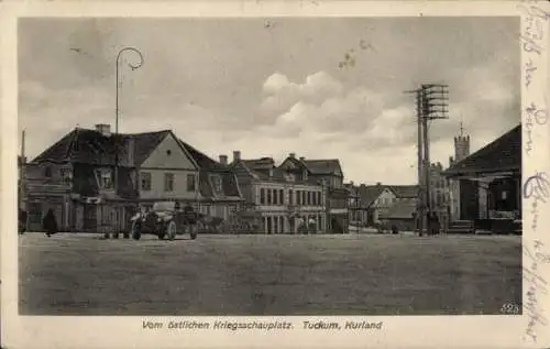 Ak Tuckum Kurland Lettland, Östlicher Kriegsschauplatz, Markt