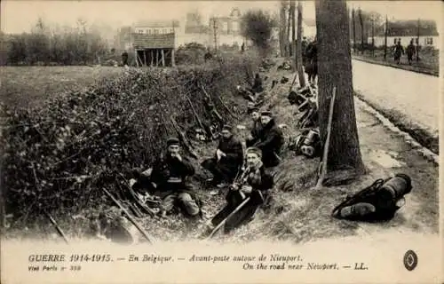 Ak Nieuport Nieuwpoort Westflandern, Französische Soldaten, I WK