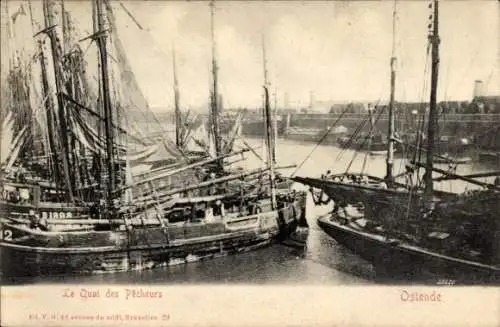 Ak Ostende Westflandern, Fischerkai, Fischerboote