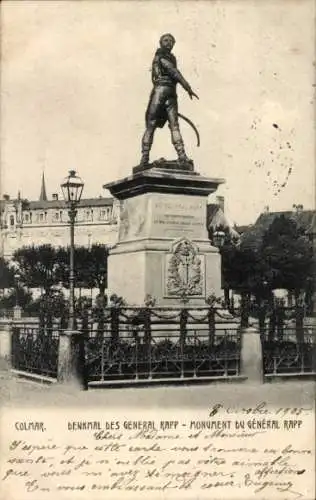 Ak Colmar Kolmar Elsass Haut Rhin, Denkmal des General Rapp
