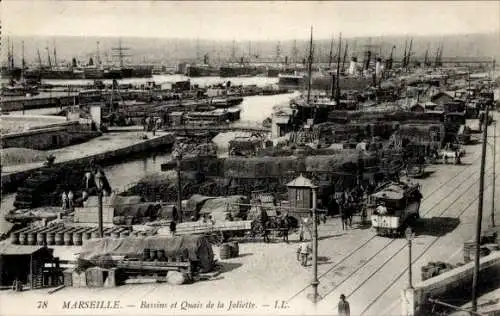 Ak Marseille Bouches du Rhône, Bassins und Joliette