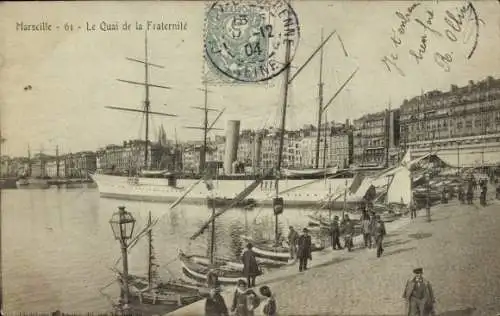 Ak Marseille Bouches du Rhône, Le Quai de la Fraternité