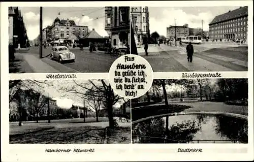 Ak Hamborn Duisburg im Ruhrgebiet, Weselerstraße, Duisburger Straße