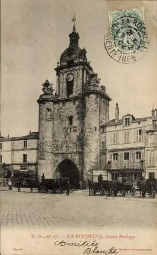 Ak La Rochelle Charente Maritime, Große Uhr