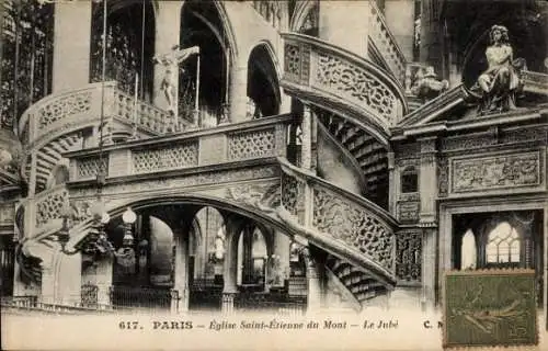 Ak Paris V, Kirche Saint-Étienne-du-Mont, Le Jube