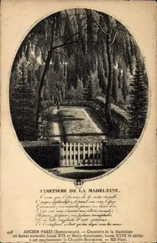 Ak Paris VIIIe Élysée, Madeleine-Friedhof