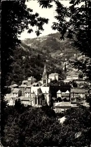Ak Vals les Bains Ardèche, Panorama, Thermalzentrum, Kirche
