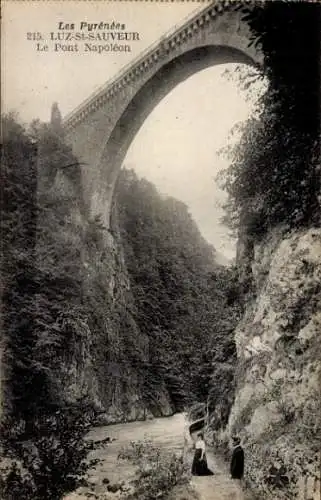 Ak Luz Saint Sauveur Hautes Pyrénées, Pont Napoleon