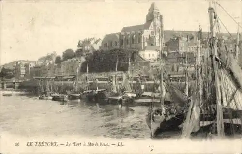 Ak Le Tréport Seine Maritime, Port a Basse Tide