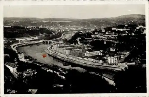 Ak Lyon Rhône, Panorama, Blick von Restaurant Gay