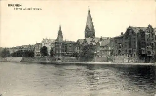 Ak Hansestadt Bremen, Teilansicht, Weser