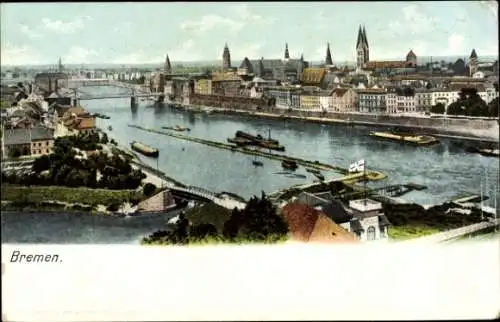 Ak Hansestadt Bremen, Gesamtansicht, Kirchtürme