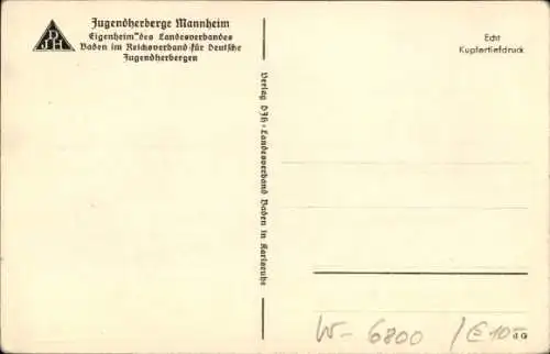 Ak Mannheim in Baden, Jugendherberge