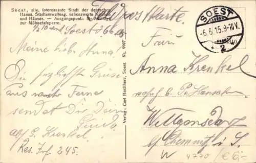 Ak Soest in Westfalen, am Wall