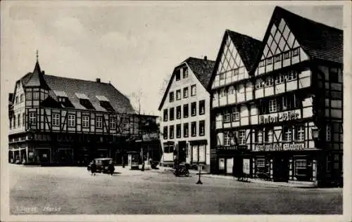 Ak Soest in Westfalen, Alte Häuser am Markt, Zum wilden Mann, A. Raabe, Fachwerk