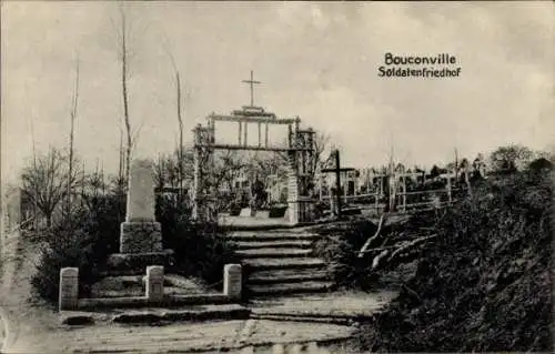 Ak Bouconville Frankreich, Soldatenfriedhof