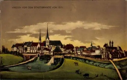 Ak Vreden im Münsterland Westfalen, vor dem Stadtbrand 1811