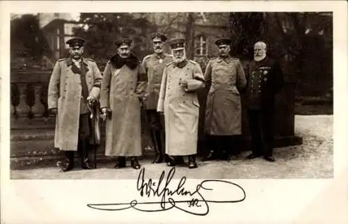 Ak Kaiser Wilhelm II., Hindenburg, Ludendorff, König Ludwig III von Bayern, Holtzendorff
