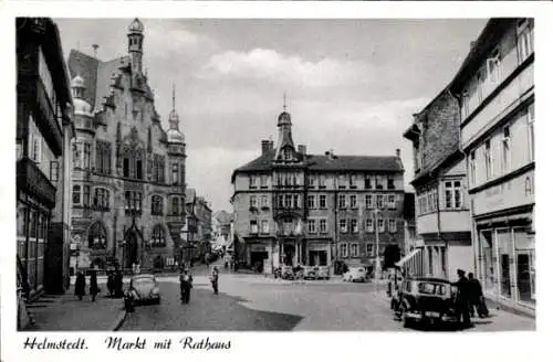 Ak Helmstedt in Niedersachsen, Markt, Rathaus