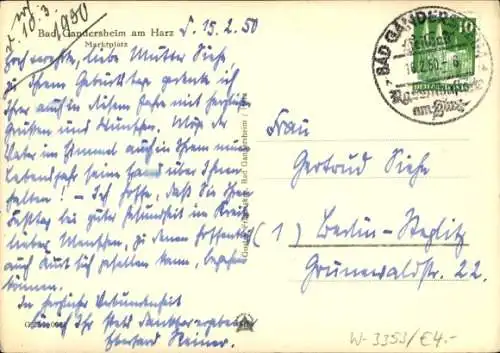 Ak Bad Gandersheim am Harz, Marktplatz