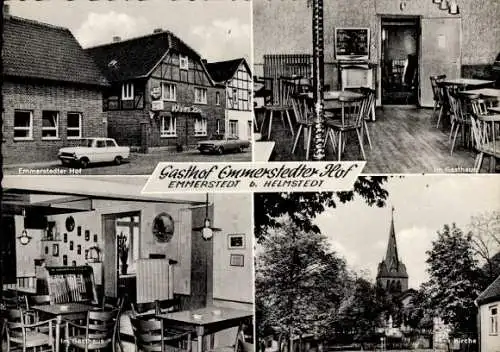 Ak Emmerstedt Helmstedt in Niedersachsen, Gasthaus Emmerstedter Hof, Kirche