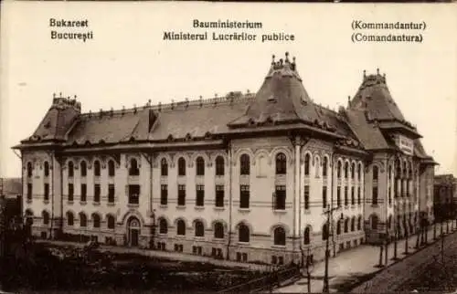 Ak București Bukarest Rumänien, Ministerul Lucrarilor publice, Comandantura