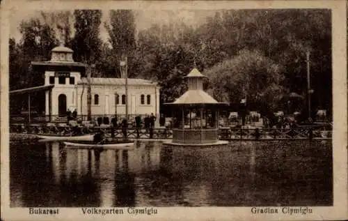 Ak București Bukarest Rumänien, Gradina Cismegiu, Volksgarten Cismegiu