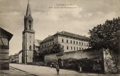 Ak Germersheim am Rhein, Katholische Kirche, Klosterkaserne