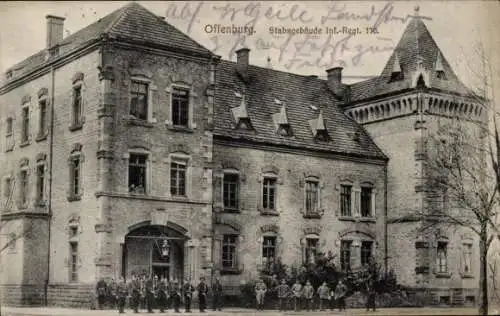 Ak Offenburg in Baden Schwarzwald, Stabsgebäude Inf. Regt. 170