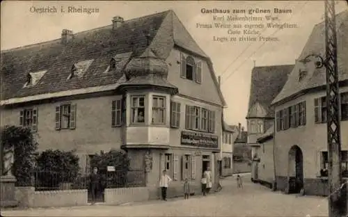 Ak Oestrich Winkel am Rhein Rheingau, Gasthaus zum grünen Baum, Inh. Wwe. Karl Meisenheimer