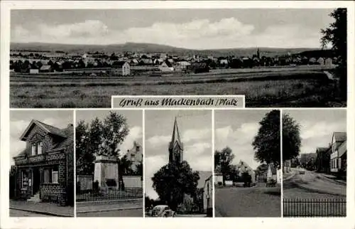 Ak Mackenbach in der Pfalz, Teilansicht, Panorama, Kirche