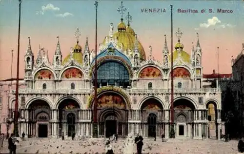 Ak Venezia Venedig Veneto, San Marco Basilika