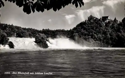 Ak Neuhausen am Rheinfall Kanton Schaffhausen, Rheinfall, Schloss Laufen